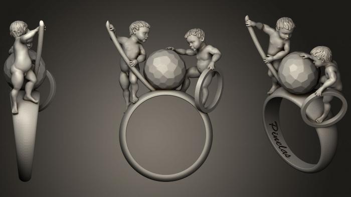 نموذج ثلاثي الأبعاد لآلة CNC خواتم مجوهرات خاتم الكآبة